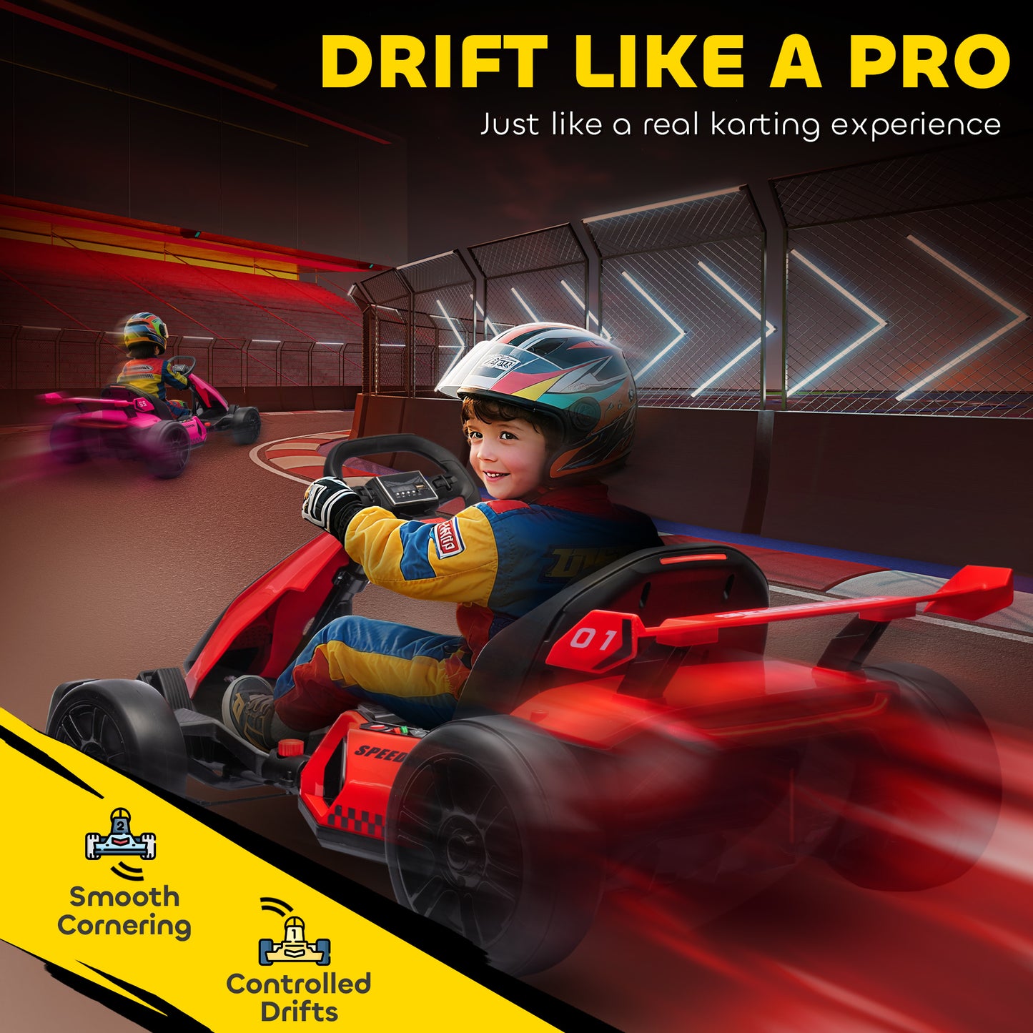 Kart électrique enfant 24V avec siège ajustable