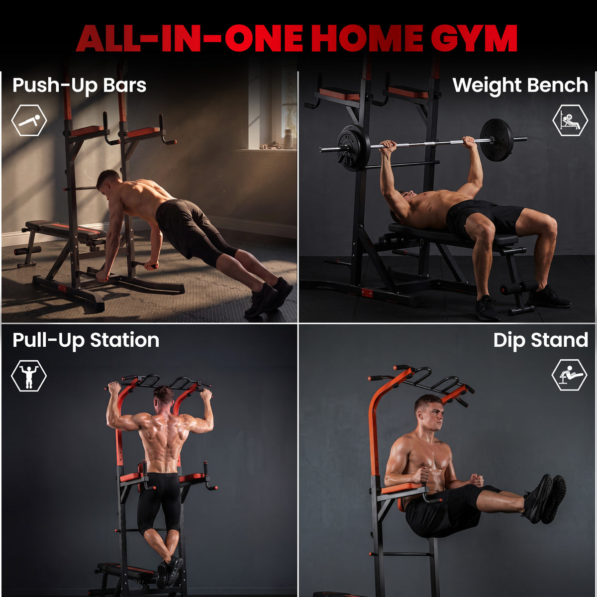 Station de musculation multifonction avec banc de redressement