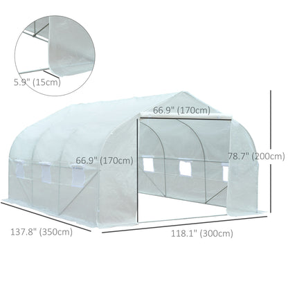 Serre tunnel portable 3,5x3x2m structure acier galvanisé