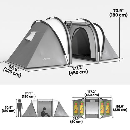 Tente de camping familiale 2 chambres avec salon
