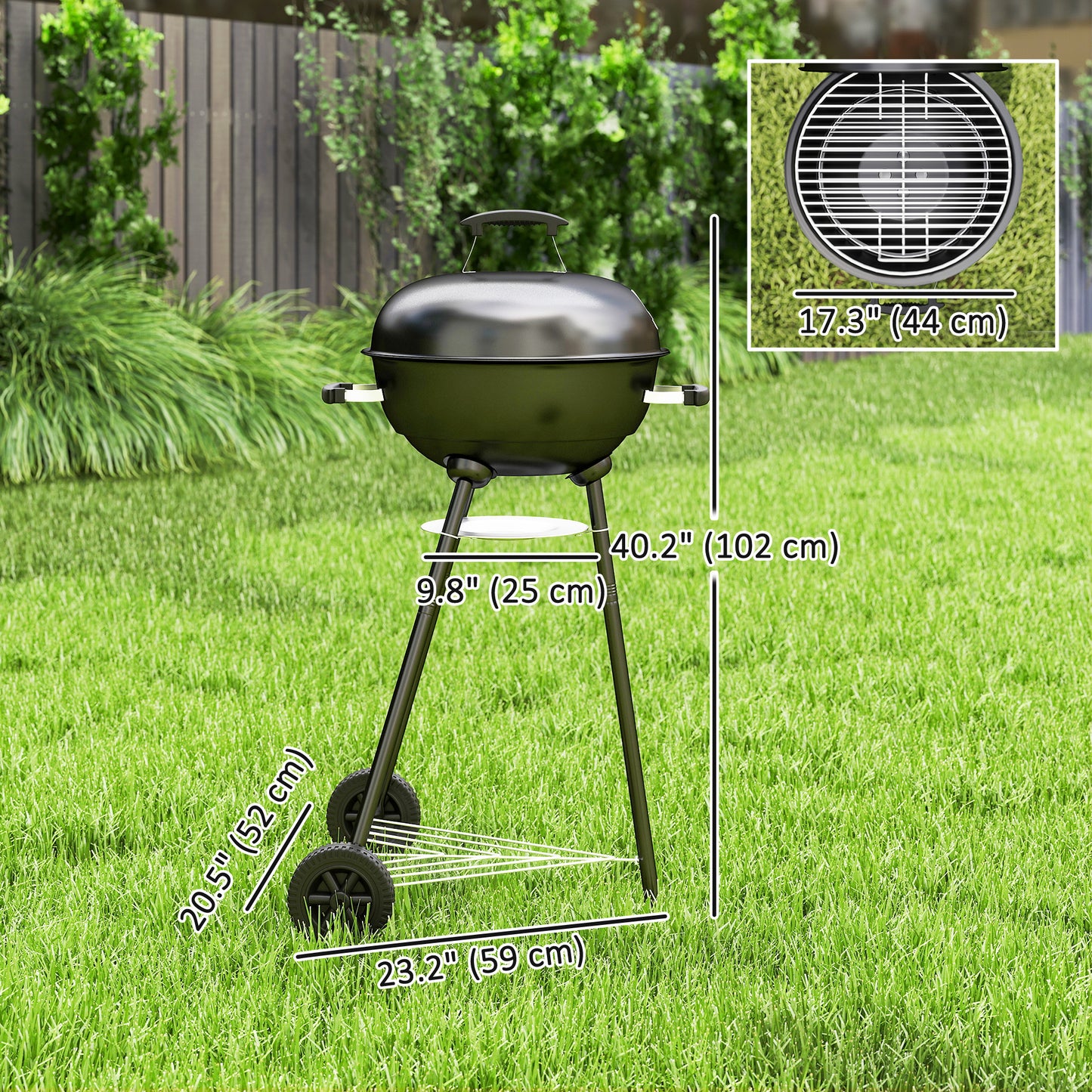 BBQ au charbon portable 17 pouces avec accessoires