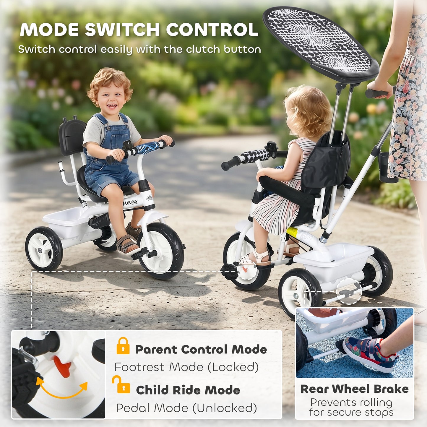 Tricycle évolutif 6-en-1 pour tout-petits