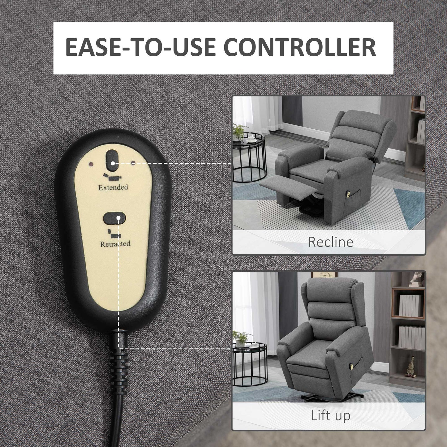 Fauteuil releveur électrique inclinable avec repose-pieds