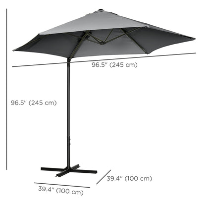 Parasol déporté cantilever 8,5 pieds avec base