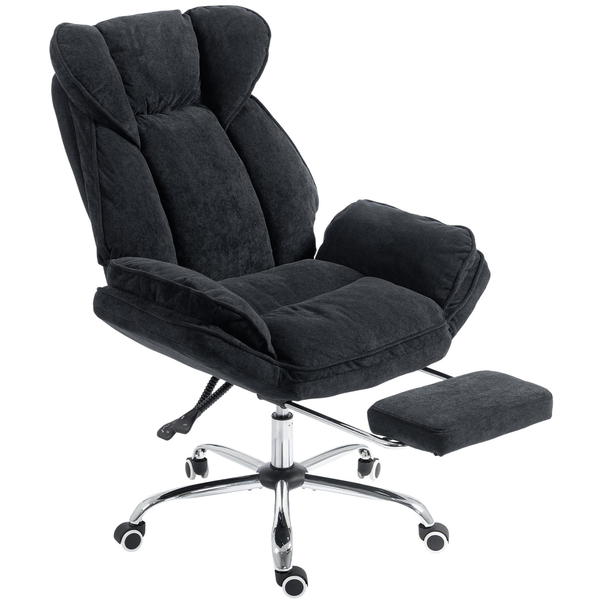Chaise de bureau inclinable velours avec repose-pieds