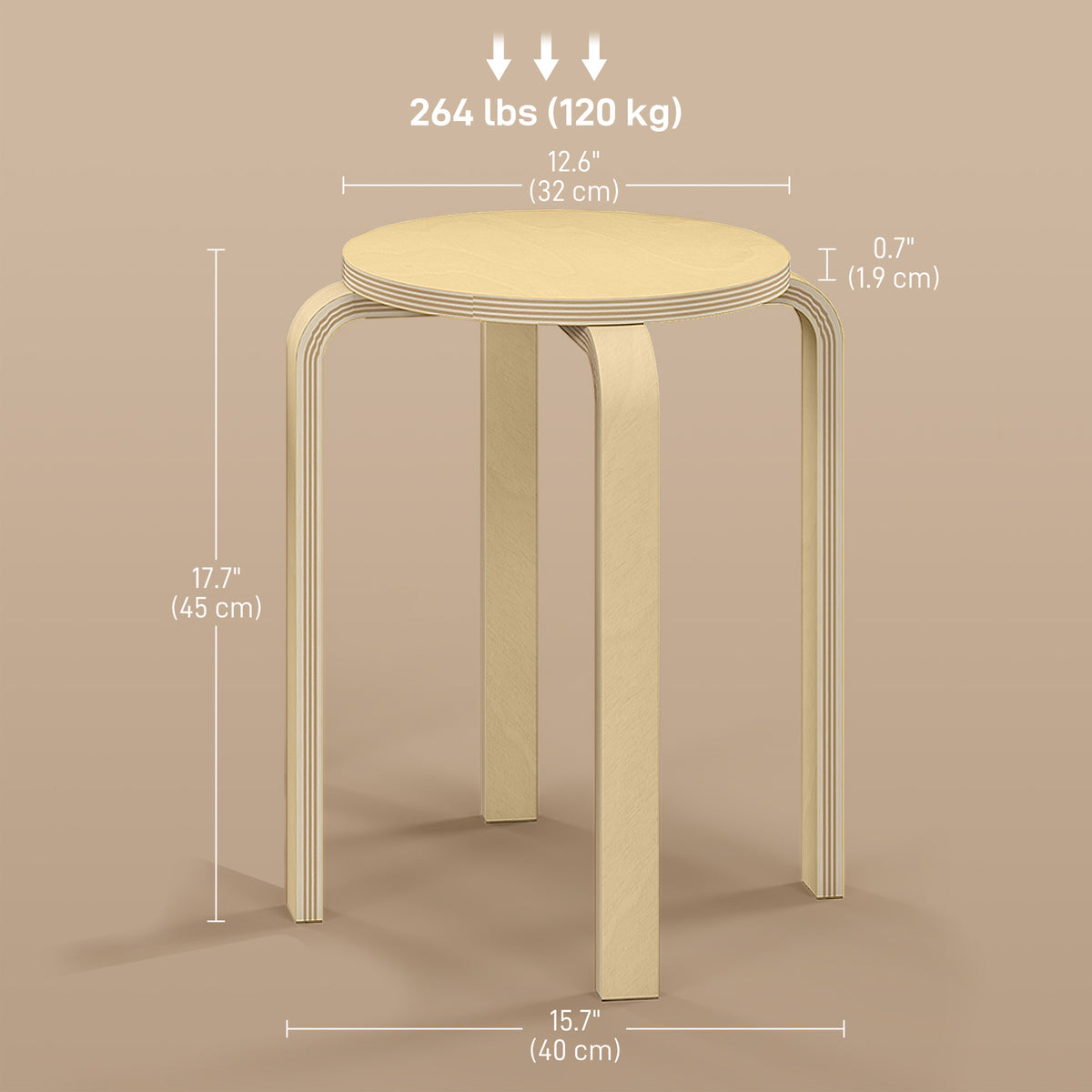Chaises empilables rondes set de 4