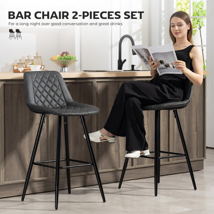 Chaises de comptoir PU cuir ensemble de 2