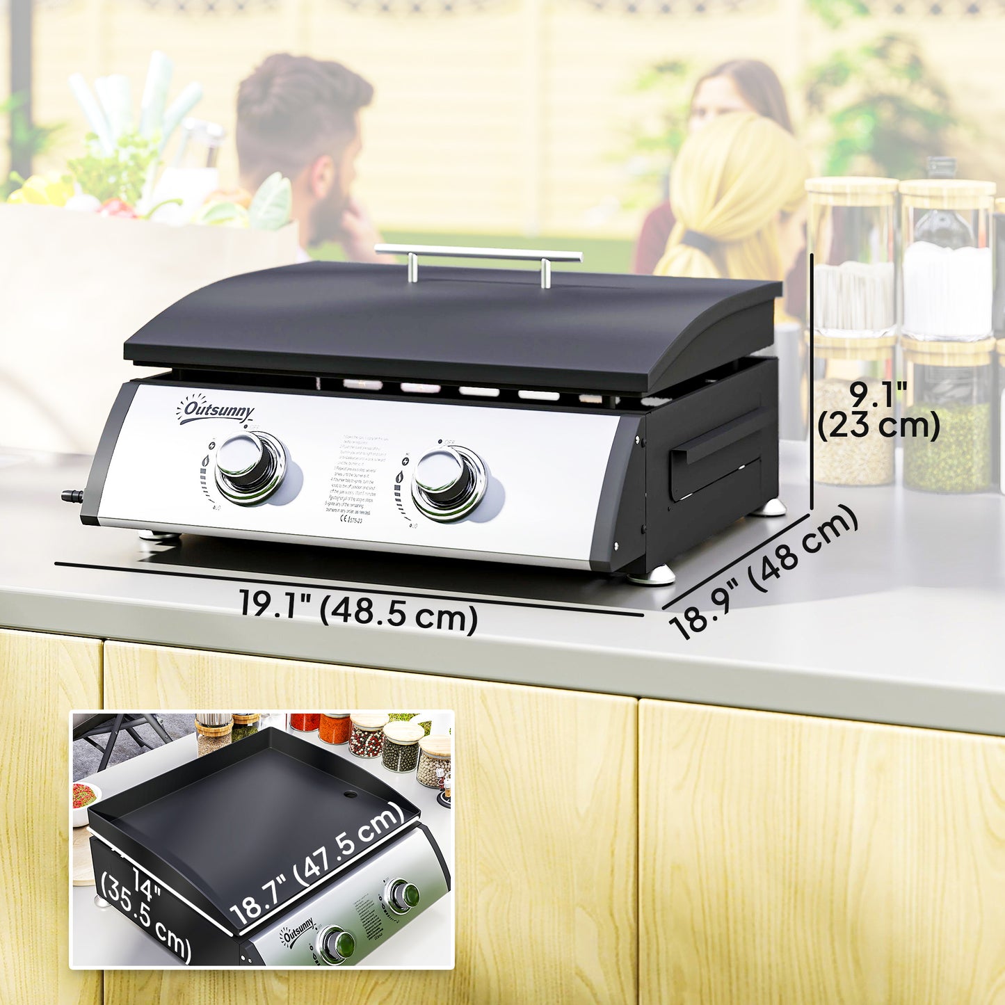 Barbecue à gaz portable 3 brûleurs de table