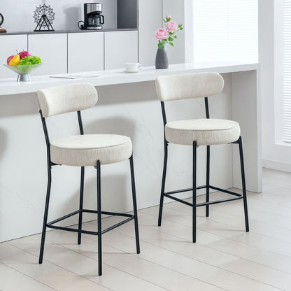 Tabourets de bar rembourrés en velours côtelé — lot de 2