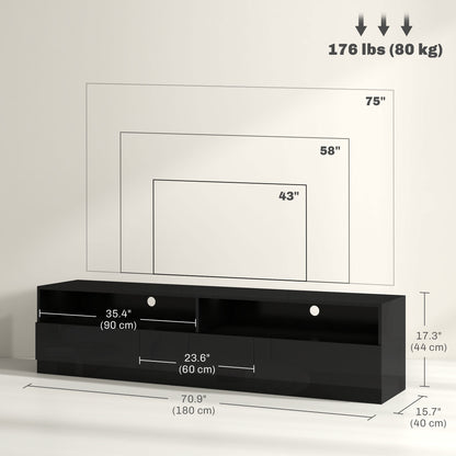 Meuble TV DEL haute brillance pour téléviseurs jusqu'à 75"