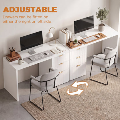 Bureau d'ordinateur avec tiroirs et caisson réversible 120 x 50 cm