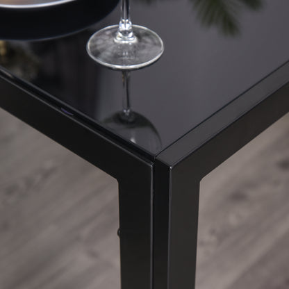 Ensemble salle à manger 5 pièces verre trempé cadre métal