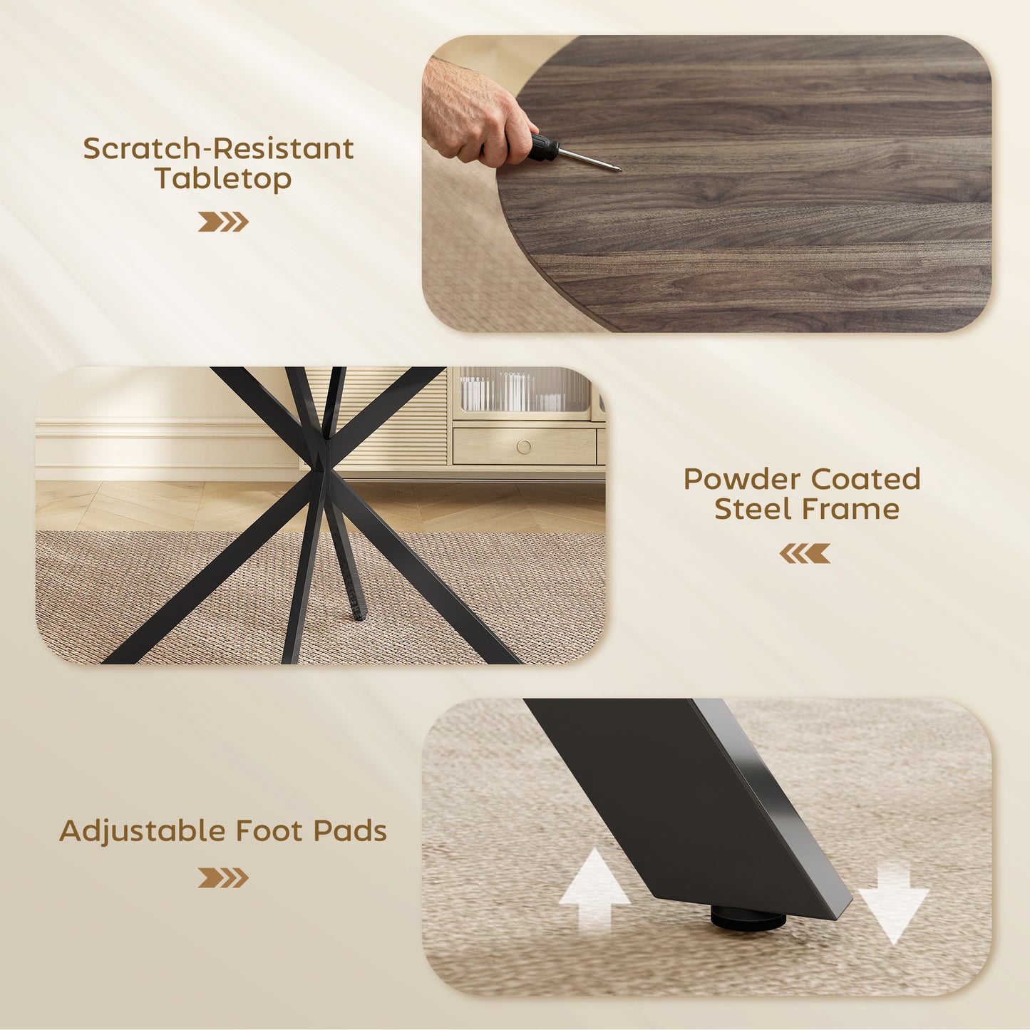 Table de cuisine ronde 40 po — noir