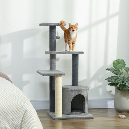 Arbre à chat multi-niveaux avec griffoir sisal — Gris