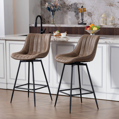 Tabourets de bar pivotants avec dossier et repose-pieds