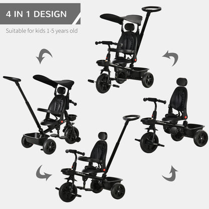Tricycle évolutif 5-en-1 avec poignée parentale