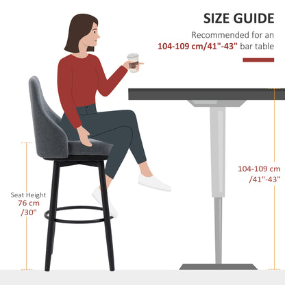 Tabourets de bar pivotants ensemble de 2 extra hauts