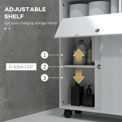 Meuble de rangement pour salle de bains mince sur roulettes