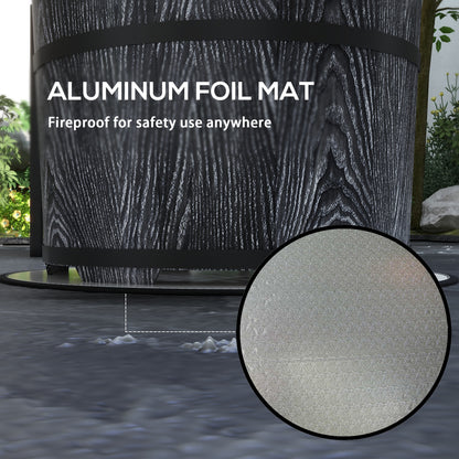 Foyer extérieur sans fumée avec tapis de protection