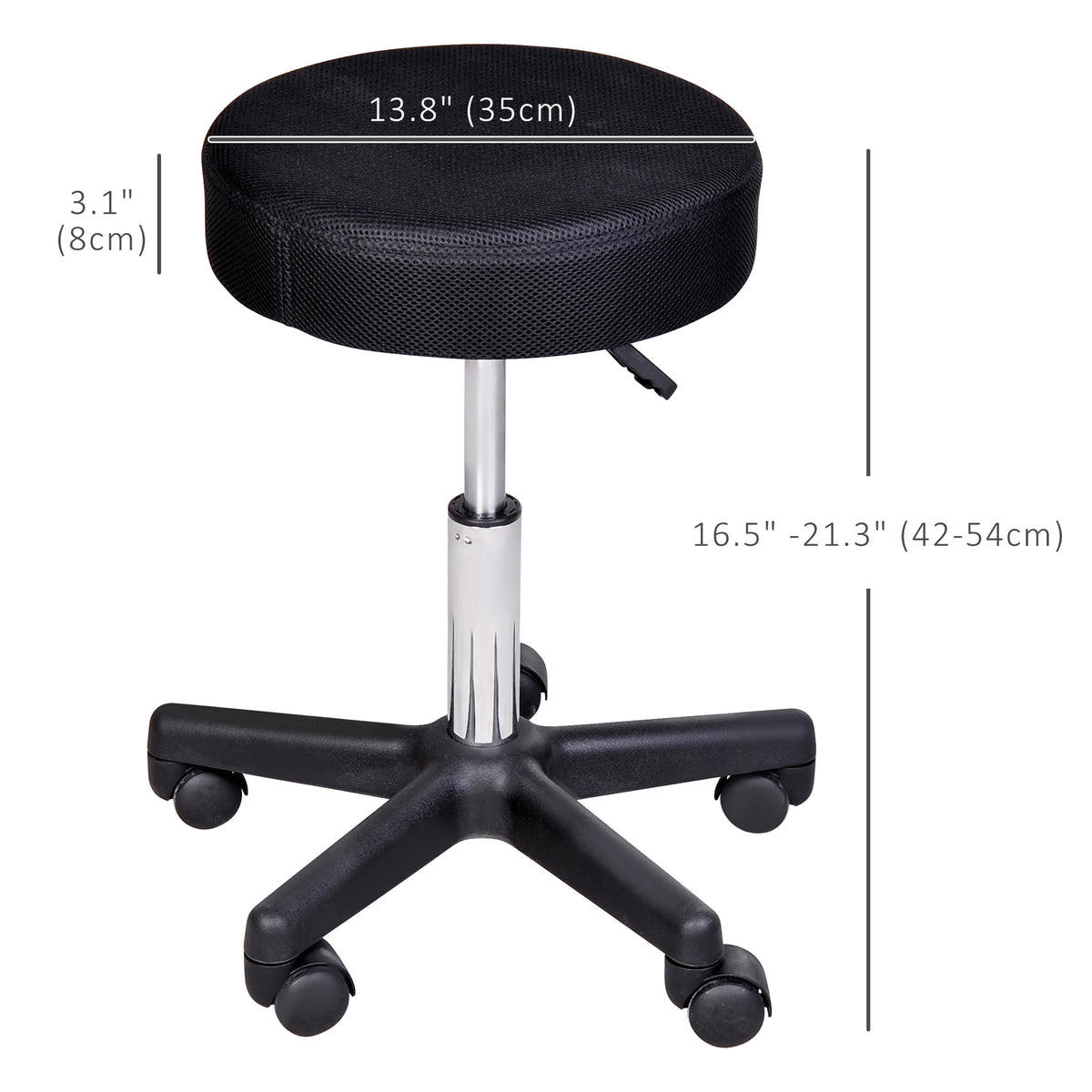 Tabouret de salon hydraulique réglable et pivotant — Rouge Blanc