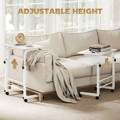 Table d'appoint mobile hauteur réglable — bois