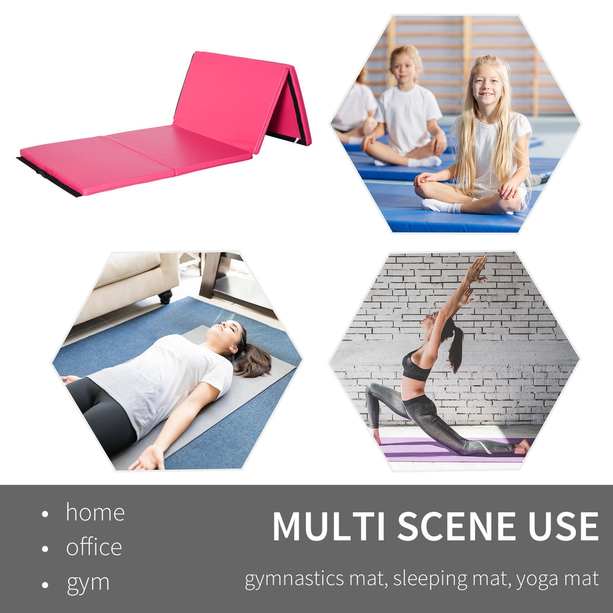 Tapis de gymnastique pliable épais pour entraînement