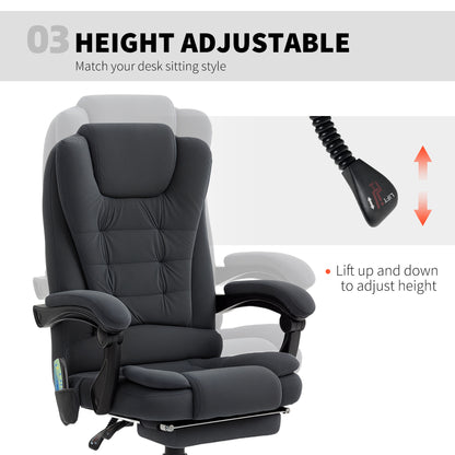 Chaise de bureau massante inclinable avec repose-pieds