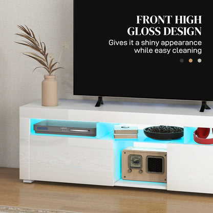 Meuble TV moderne avec lumières LED et rangement