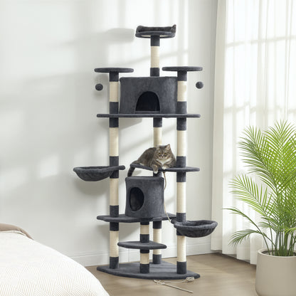 Arbre à chat multiniveau 79 pouces avec griffoirs