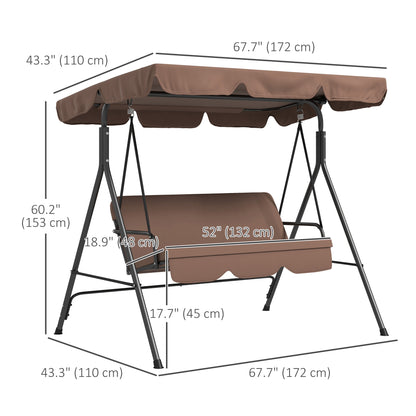 Balancelle de patio 3 places avec auvent ajustable