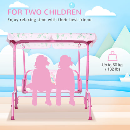 Balançoire double enfants avec auvent réglable motif sirène
