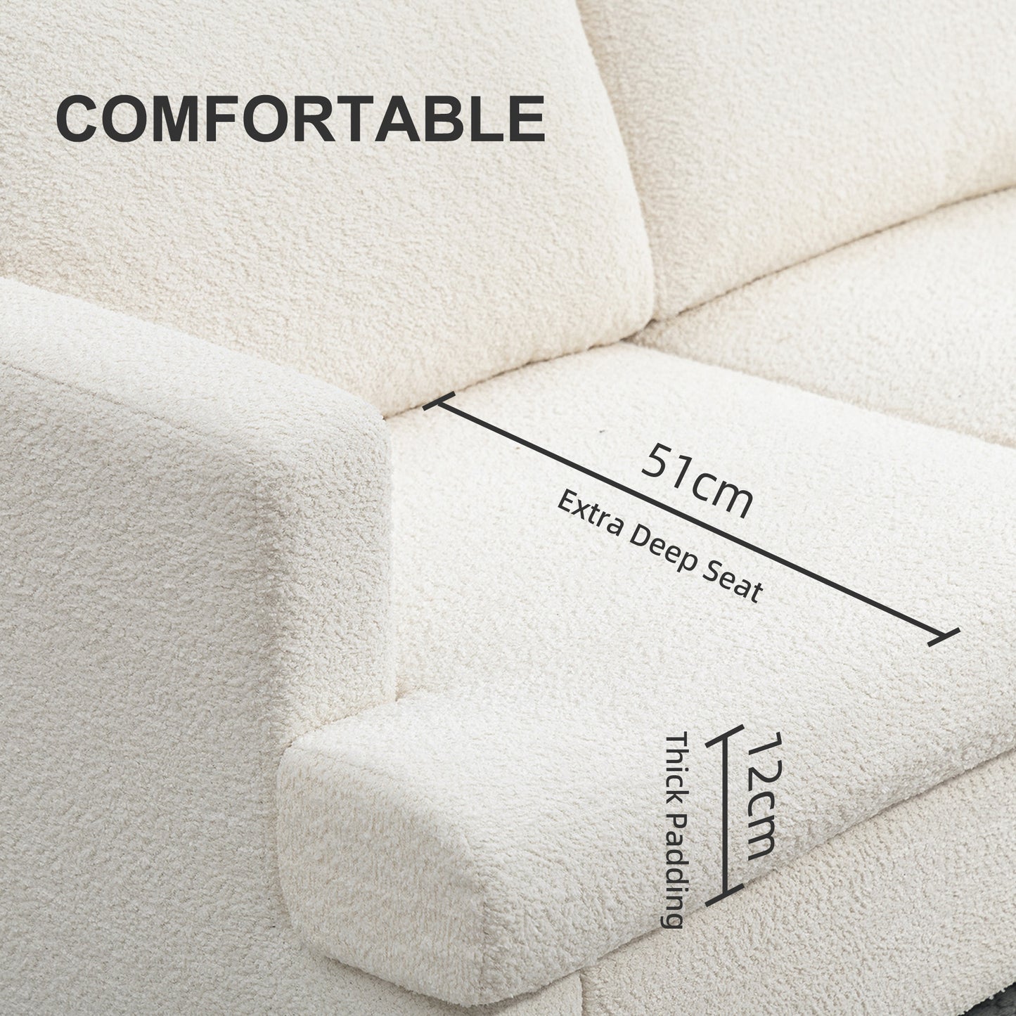 Sofa 2 places en chenille avec coussins lavables
