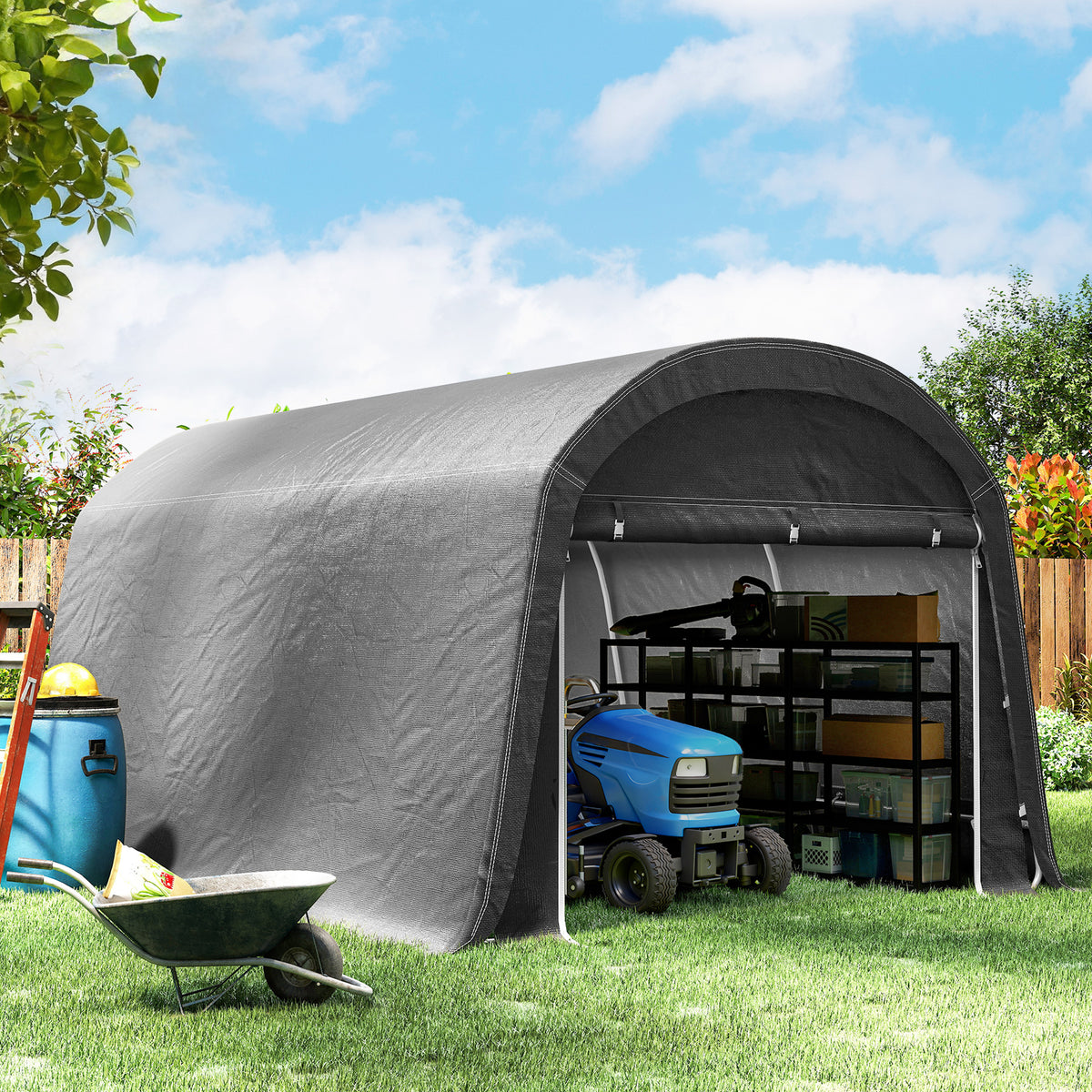 Abri de rangement portable 10' x 15' avec porte