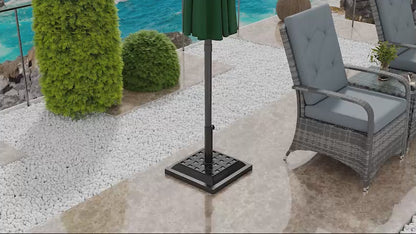 Base de parasol carrée résine 9 kg — bronze