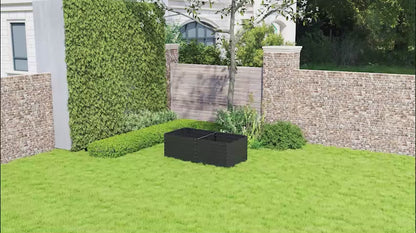 5' x 3' x 2' Raised Garden Bed, Galvanized Planter Box for Growing Flowers, Herbs and Vegetables, Dark Grey