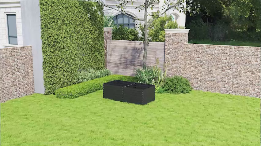 5' x 3' x 2' Raised Garden Bed, Galvanized Planter Box for Growing Flowers, Herbs and Vegetables, Dark Grey