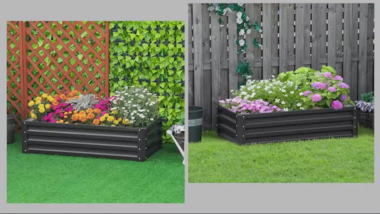 Galvanized Raised Garden Bed, Outdoor Planter Box for Vegetables, Flowers, Herbs, 4' x 2' x 1', Grey