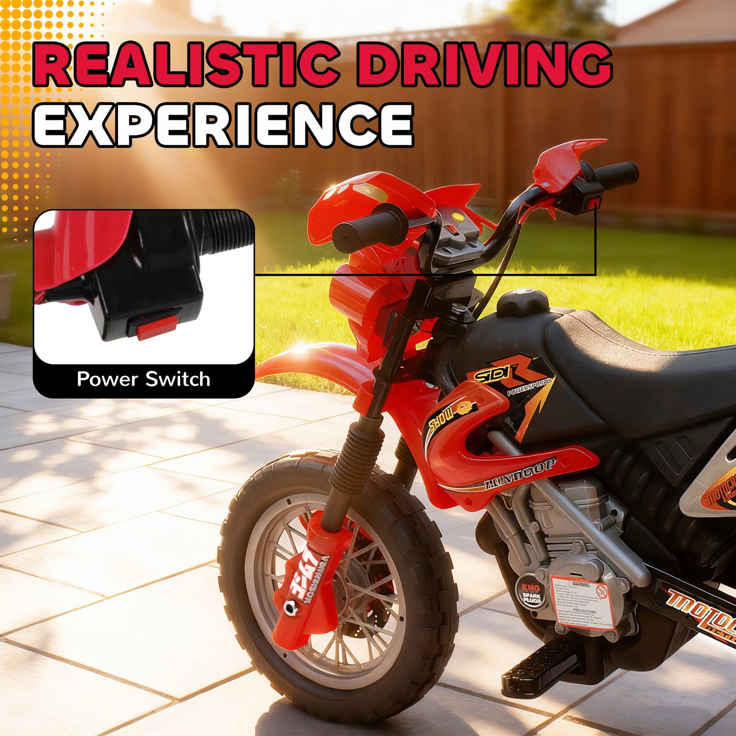 Moto électrique enfant 6V avec roues stabilisatrices