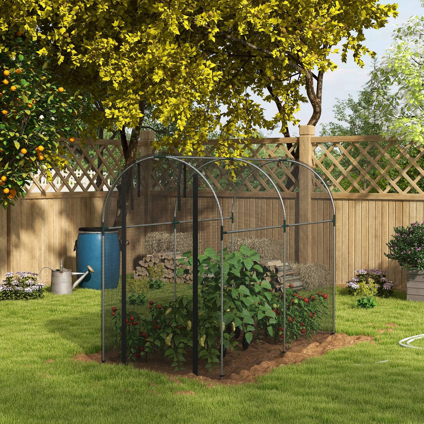 Cage de protection pour cultures avec porte zippée 122 x 244 cm