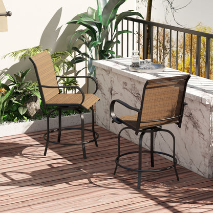 Tabourets de bar pivotants extérieurs 360° — lot de 2