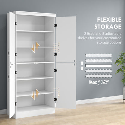 Armoire de garde-manger autoportante à 4 portes 177 cm