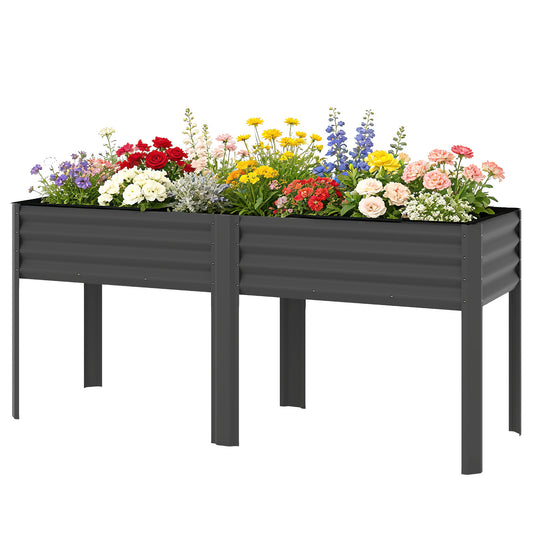 Outsunny 180x55x80cm Raised Garden Bed with Galvanized Legs