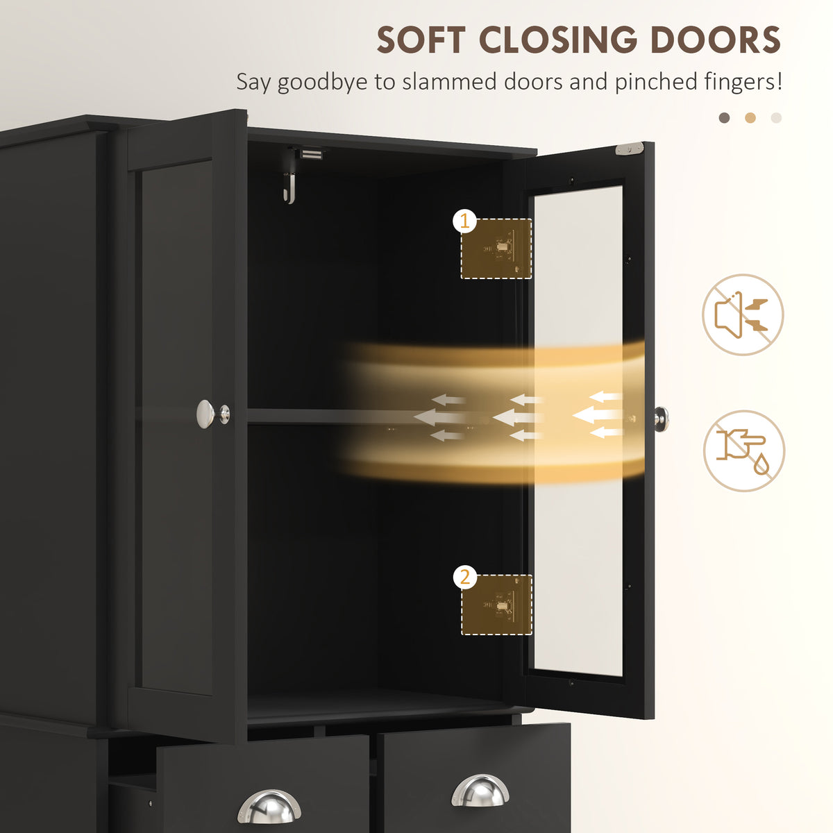 Armoire de cuisine garde-manger autoportante style fermette