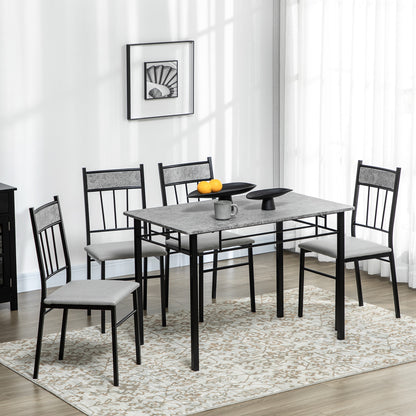 Ensemble salle à manger 5 pièces effet marbre pour 4