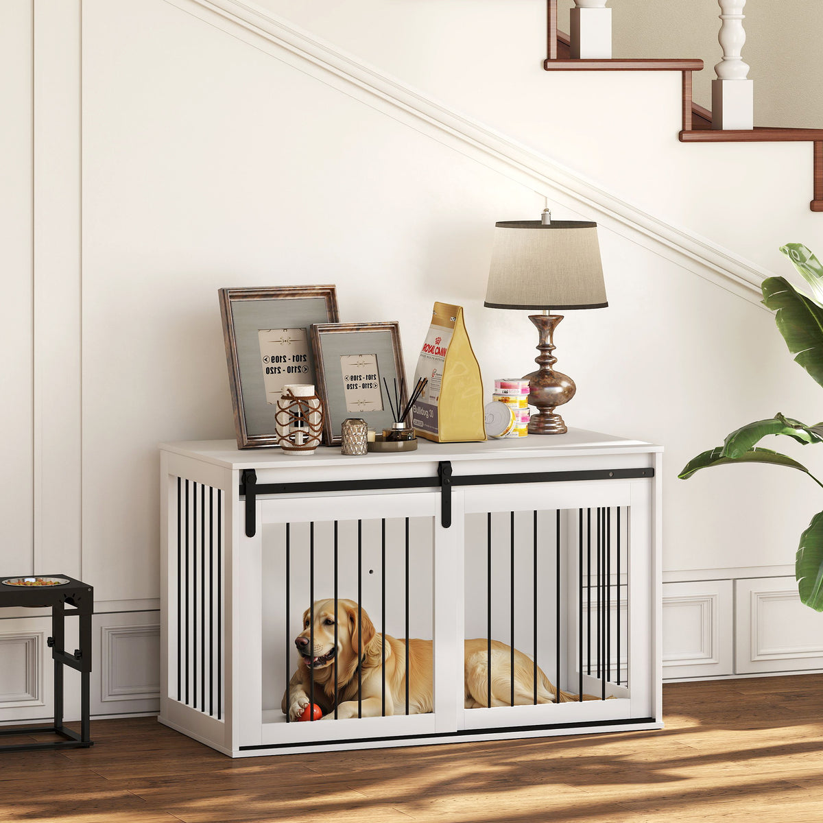 Cage pour chien meuble table d'appoint