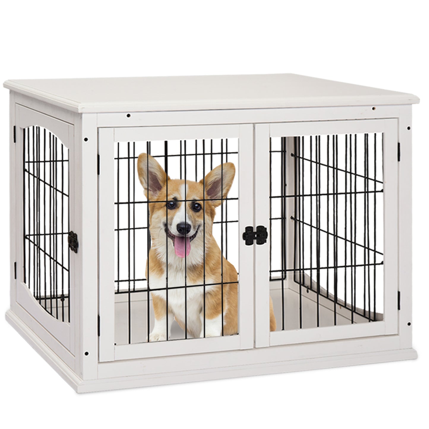 Cage chien table d'appoint 2 portes 26 pouces