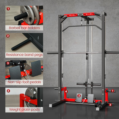 Cage à squat multi-exercices avec barre de traction acier