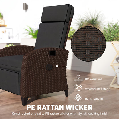Chaise longue inclinable rotin avec dossier ajustable