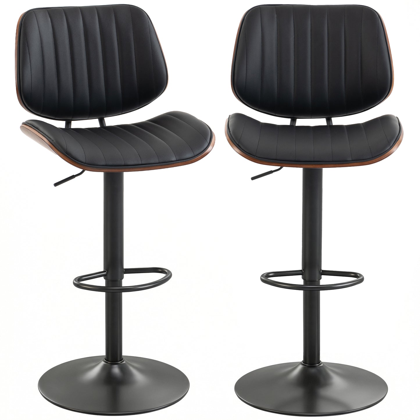 Tabourets de bar pivotants hauteur ajustable ensemble de 2