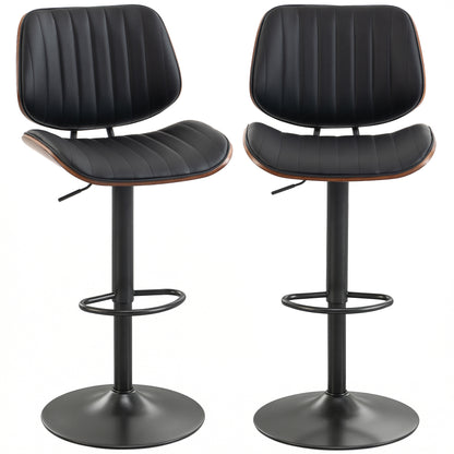 Tabourets de bar pivotants hauteur ajustable ensemble de 2